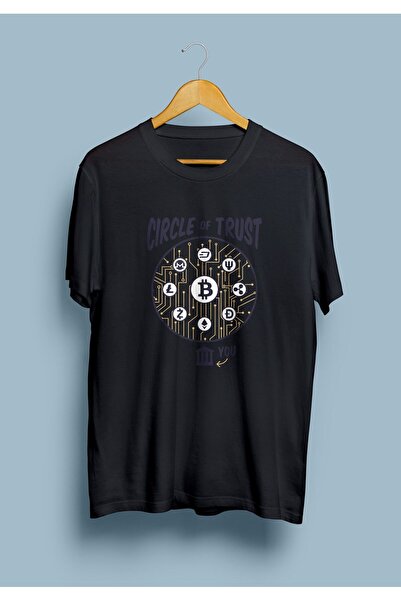 ZOKAWEAR Tricou cu imprimeu unisex Cricle Of Trust Bitcoin și Cryptocurrency ...