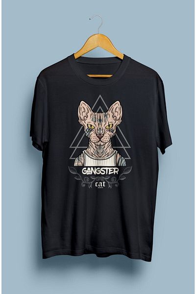 ZOKAWEAR Tricou cu imprimeu unisex cu design loose fit Sphinx Cat
