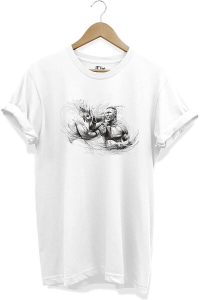 ZOKAWEAR Tricou cu mânecă scurtă cu mânecă scurtă, unisex, alb, cu imprimeu Muhammad Ali