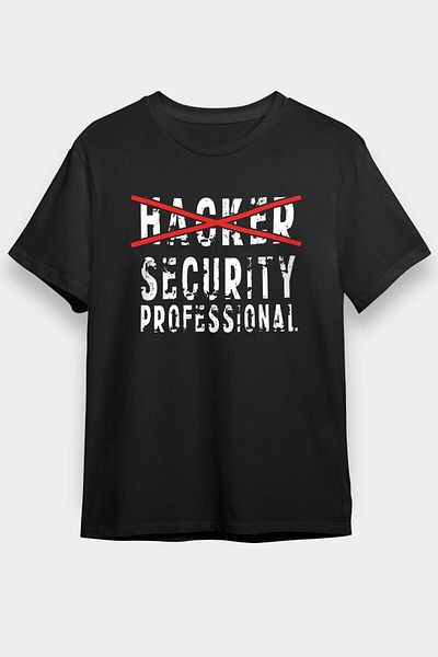 ZOKAWEAR Tricou negru cu imprimeu Hacker, unisex, loose fit - tricou