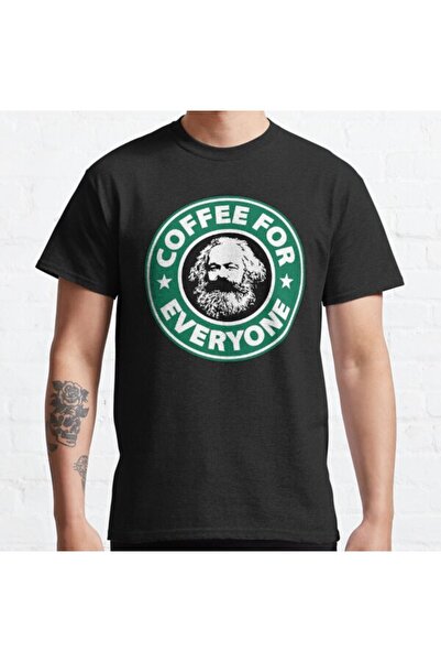 ZOKAWEAR تي شيرت مطبوع بتصميم كارل ماركس Socialist Coffee للجنسين