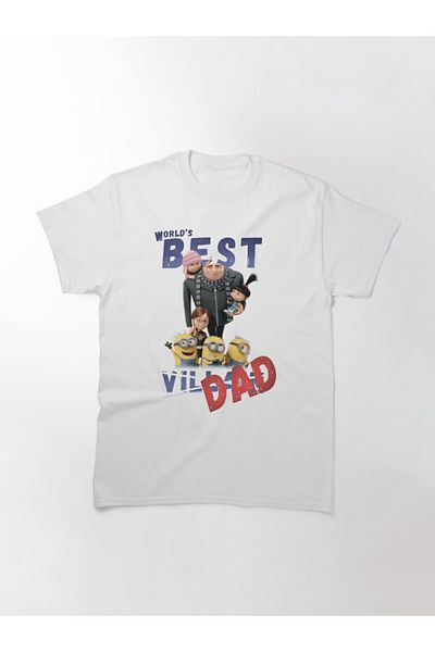ZOKAWEAR Cel mai bun design pentru tată din lume Minions unisex - Tricou cu ajustare largă