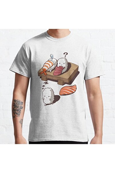 ZOKAWEAR Tricou cu imprimeu unisex Funny Sleep Walking Nigiri Sushi Design Lo...