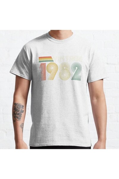 ZOKAWEAR Τυπωμένο μπλουζάκι Loose Fit Unisex Vintage 1982, 40ο σχέδιο δώρου γ...