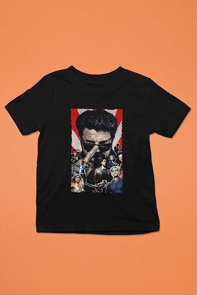 ZOKAWEAR Tricou negru cu imprimeu, unisex, loose fit The Boys