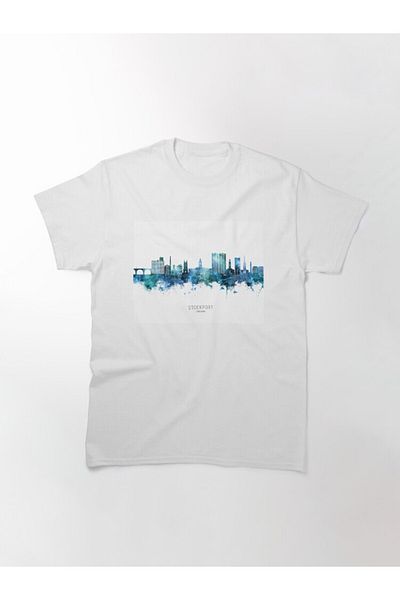 ZOKAWEAR Μπλουζάκι Loose Fit Unisex Stockport England Skyline Design με στάμπα