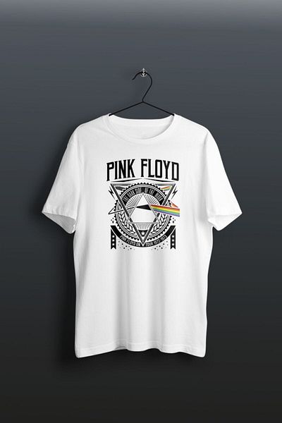 ZOKAWEAR Λευκό μπλουζάκι Unisex Loose Fit Pink Floyd Printed