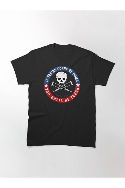 ZOKAWEAR Μπλουζάκι με τυπωμένο λογότυπο Loose Fit Unisex Jackass Forever If You're Gonna Be Dumb Be Tough