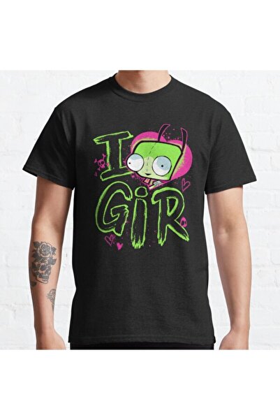 ZOKAWEAR Loose Fit Unisex Invader Zim Valentine's Day I Love Gir Retro Pop Po...