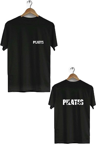 ZOKAWEAR Μπλουζάκι Unisex Loose Fit Pilates εμπρός πίσω με εμπριμέ κοντό μανίκι με λαιμόκοψη 2023