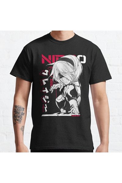 ZOKAWEAR Tricou Loose Fit Nier Automata 2b Mask Hoodie Design Tricou imprimat