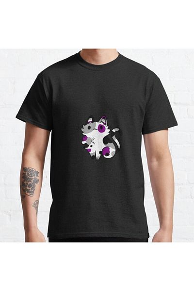 ZOKAWEAR Μπλουζάκι Unisex Asexual Pride Cat Printed - Loose Fit