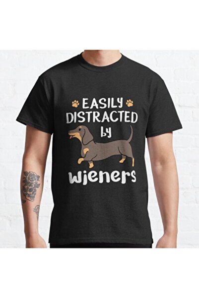 ZOKAWEAR Унисекс тениска с щампа на куче дакел, свободна кройка, лесно разсей...