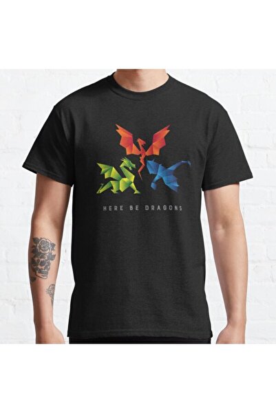 ZOKAWEAR Унисекс тениска с щампа на дракони в стил оригами - Scp-1762 Където ...