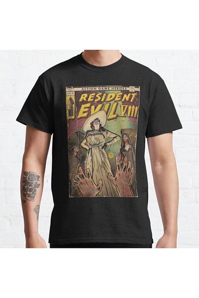 ZOKAWEAR Τυπωμένο μπλουζάκι Loose Fit Unisex Resident Evil 8 Fan Art Comic Cover Design