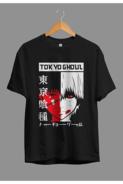ZOKAWEAR Τυπωμένο μπλουζάκι Unisex Loose Fit Tokyo Ghoul Kaneki Anime Design