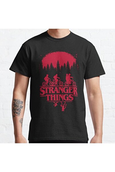 ZOKAWEAR Tricou imprimat cu siluetă cu susul în jos, unisex, împușcat în grup...