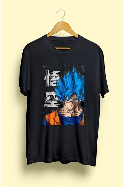 ZOKAWEAR Tricou cu imprimeu unisex cu design largi Dragon Ball Z Son Goku