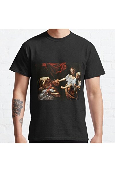 ZOKAWEAR تي شيرت كارافاجيو جوديث مقطوع الرأس هولوفرنيس منقوش بقصة فضفاضة للجنسين