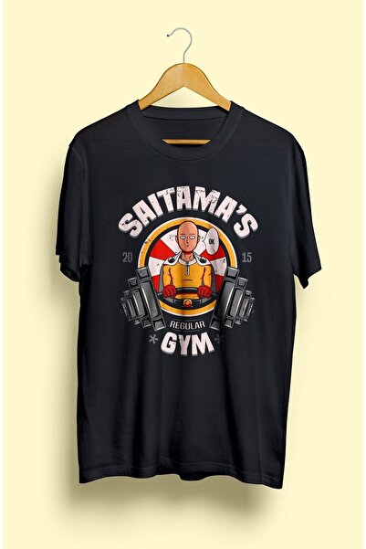 ZOKAWEAR Tricou cu imprimeu unisex loose fit One Punch Saitamas Gym Anime Cha...