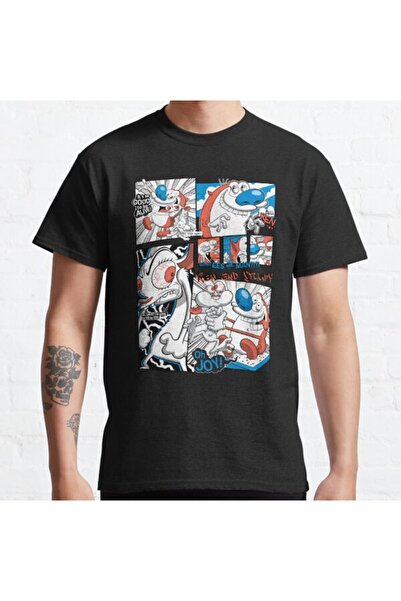 ZOKAWEAR Τυπωμένο μπλουζάκι Loose Fit Unisex Ren And Stimpy Vintage έγχρωμο π...