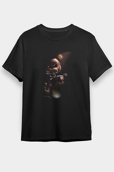 ZOKAWEAR Tricou negru cu imprimeuri Five Nights At Freddy, unisex