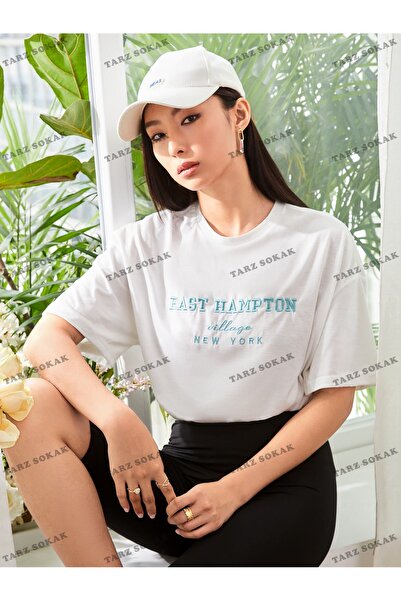 Tarzsokak Top cu text pe umăr brodat unisex BAY - Damla KOD-1351