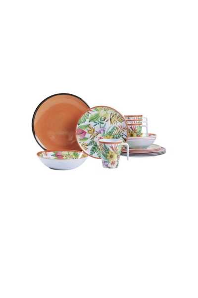 Kılıçaslan Camp 16 Piece Melamine Plate Set