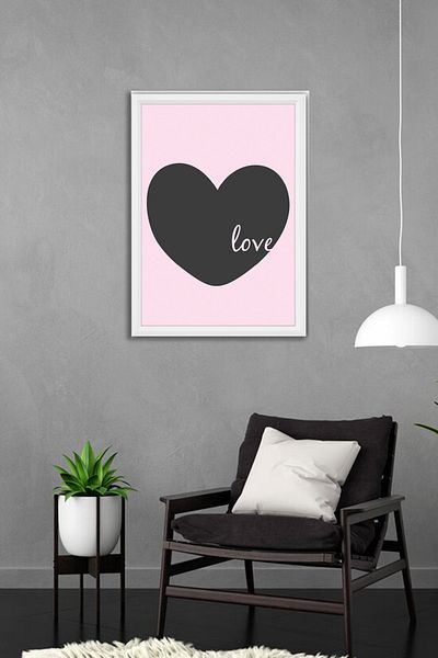 bymat Love Tablo - Rama Poză Decorativă Albă 30x40 - Rama pentru Pictură