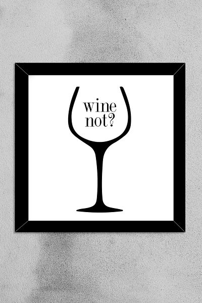 bymat Nota de vin? - Pictură decorativă pătrată 20x20 Cadru negru -yhtabk69