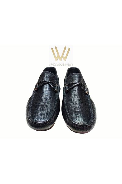 Who What Wear LOAFER 100% LEATHER X BUCKLE HANDMADE SHOES