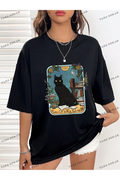 Adrift Μπλουζάκι ώμου Unisex BAY Cat με μοτίβο σταγόνας KOD-1335
