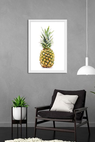 bymat Ananas - Ananas - Cadru alb cu imagine decorativă A3 - Pictură 30x40 -650