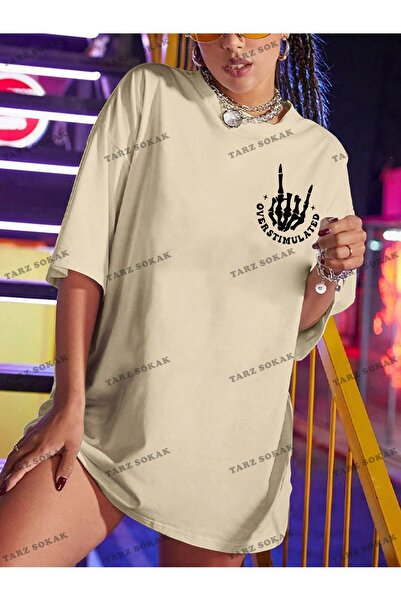 Adrift BAY Unisex Жіноча футболка - з принтом черепа і слоганом, з низькими плечима, з короткими рукавами KOD-1327