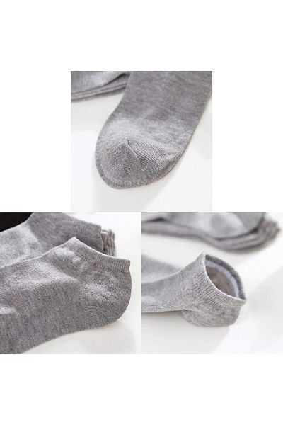 BUST SOCKS 10 perechi de șosete din bumbac, la preț accesibil, gri pentru sport și alergare