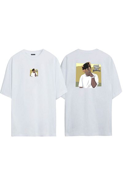 THEWERT Μπλουζάκι Unisex Grand Theft Auto San Andreas εμπρός πίσω με στάμπα λευκό Oversize