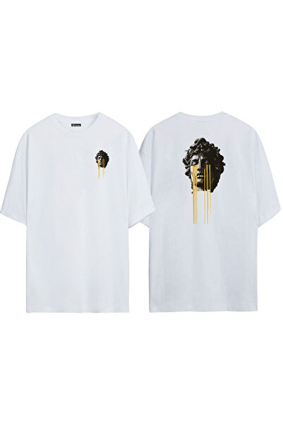 THEWERT Bela Oversize kroj Unisex T-shirt - Skulptura iz grčke mitologije Šta...