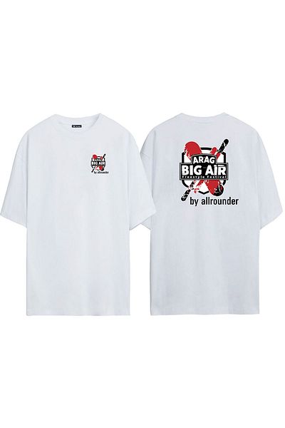 THEWERT Unisex By Allrounder Front Back Printed White Oversize T-shirt