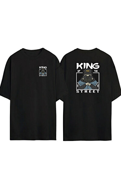 THEWERT Μπλουζάκι Unisex King Of The Street εμπρός πίσω με στάμπα μαύρο oversize