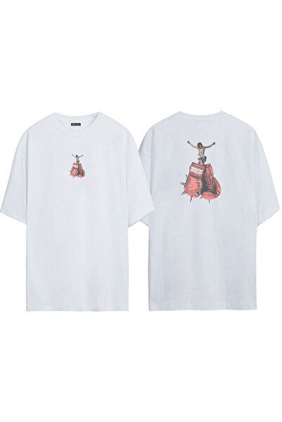 THEWERT Унисекс бела T-shirt Oversize kroj са Štampano Исуса диска на предњој...