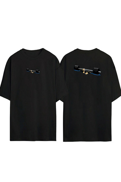 THEWERT Μπλουζάκι Unisex Weightlifting Sports Bar Βάρος εμπρός πίσω με στάμπα...