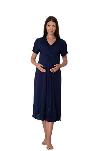 by İGP Effortt tamnoplava Pamuk komadna trudnička noćna haljina kratkih rukava