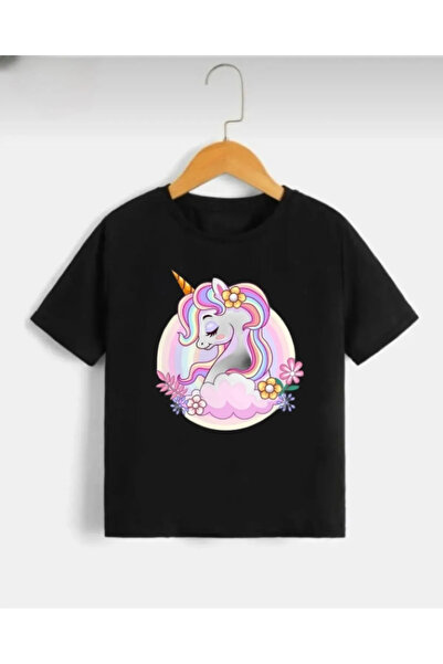 Pelna Children's Trend Model Black Printed Cotton t Shirt