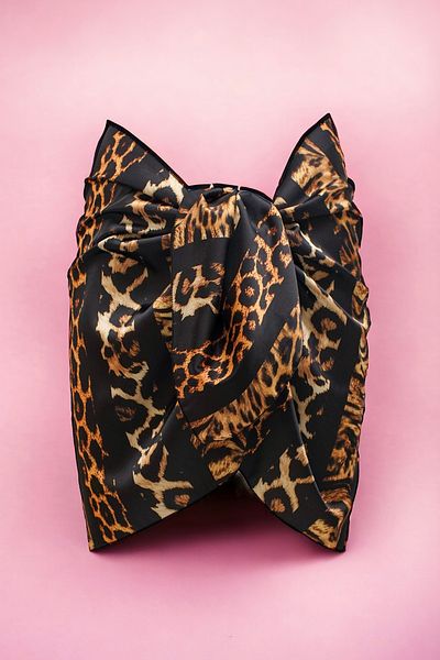 pistore Rochie de plajă pentru femei, neagră, groasă, cu imprimeu leopard, scurtă, din satin, sezon nou
