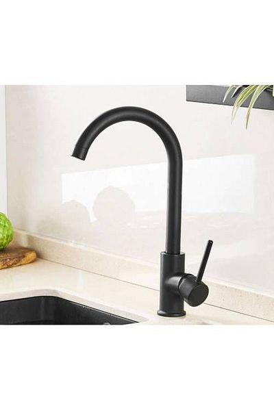 Sardıcı Black Stick Handle Kitchen Sink Faucet