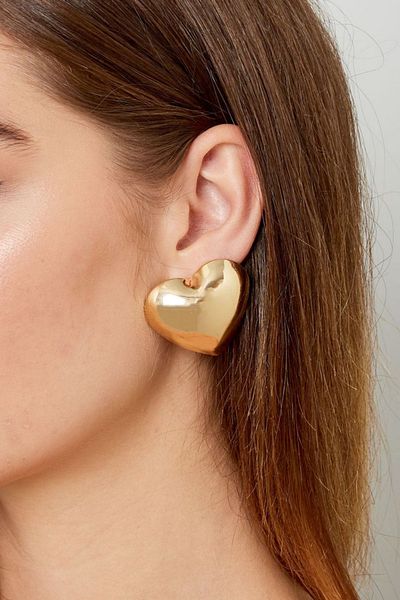 Diloshtrend Design ЗЛАТНА ОБЕЦА ДАМСКИ ТРЕНТ ГОЛЯМО СЪРЦЕ 4 СМ