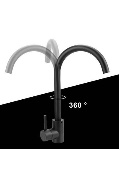 Sardıcı Black Stick Handle Kitchen Sink Faucet