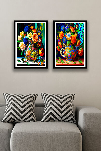 Nod Set de pictură modern și elegant - 2 modele vază cu flori Decor pentru ca...