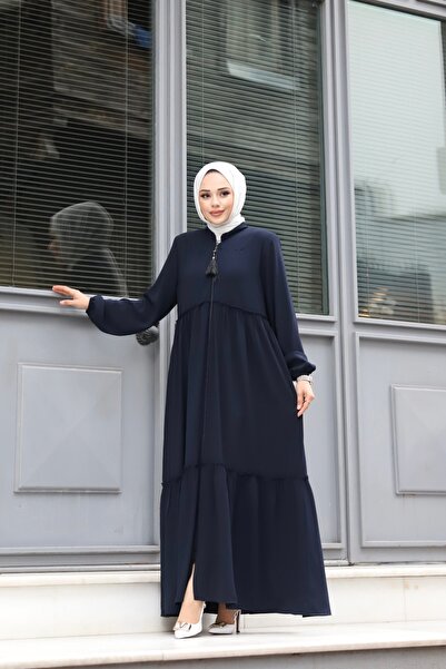 PİNK FLY Rabia Crepe Fabric Hijab Clothing Women's Gathered Ferace