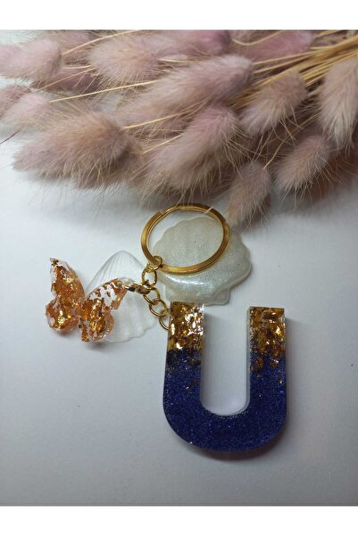 demirbasavm سلسلة مفاتيح إيبوكسي U مصنوعة يدويًا